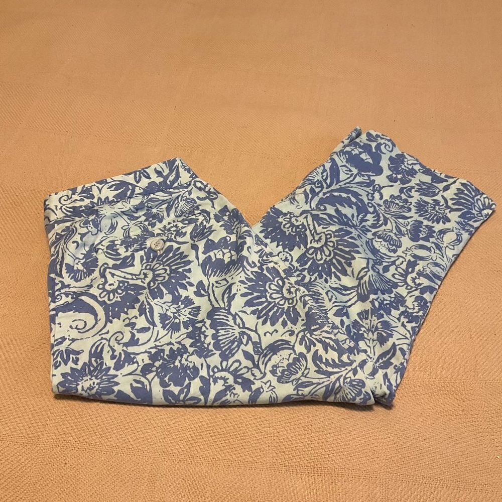 Tehami Floral Print Capris. 2. By Nancy Haley and Clint Eastwood! Pretty Blues.
